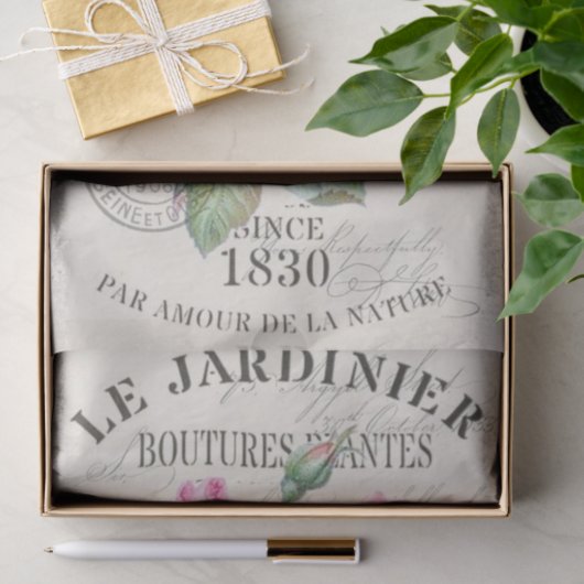 Romantische Franse roze pony Flower Tissuepapier (Geschenk)