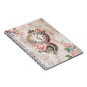 Romantische Franse Rozen, Clock & Filigree Collage Notitieboek (Rechterzijde)