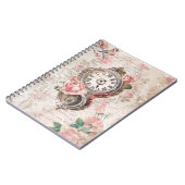 Romantische Franse Rozen, Clock & Filigree Collage Notitieboek (Linkerzijde)