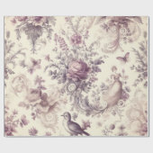 Romantische Franse Rozen Vogels Decoupage Cadeaupapier (Vlak)
