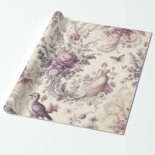 Romantische Franse Rozen Vogels Decoupage Cadeaupapier