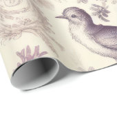 Romantische Franse Rozen Vogels Decoupage Cadeaupapier (Rol Hoek)