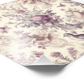 Romantische Franse Rozen Vogels Decoupage Foto Afdruk (Hoek)