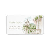 Romantische Franse tuin chateau bruidsdouche Etiket (Voorkant)
