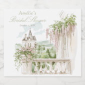 Romantische Franse tuin chateau bruidsdouche Sparkling Wijnetiket (Enkel label)