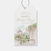 Romantische Franse Tuin Chateau Bruidsshower Cadeaulabel (Voorkant)
