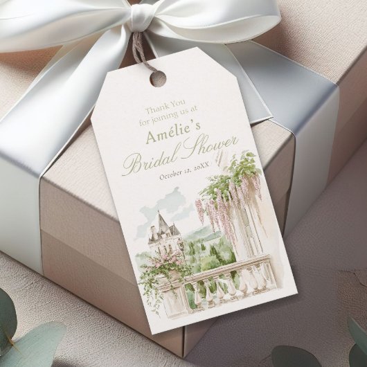 Romantische Franse Tuin Chateau Bruidsshower Cadeaulabel