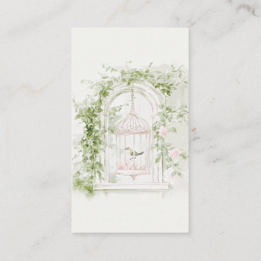 Romantische Franse Tuin Chateau Display Bruids Informatiekaartje (Achterkant)