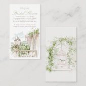 Romantische Franse Tuin Chateau Display Bruids Informatiekaartje (Voorkant / Achterkant)