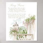 Romantische Franse Tuin Chateau Ring Game Bruids- Poster (Voorkant)