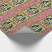 Romantische Franstalige kerstdollar Cadeaupapier (Hoek)