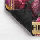 Romantische Fuchsia Draak en Rozen Fantasie Muismat (Hoek)