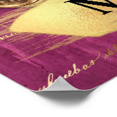 Romantische Fuchsia Draak en Rozen Fantasie Poster (Hoek)