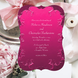 Romantische Fuchsia roze gebogen Kaart
