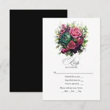 Romantische Fuchsia, Smaragdgroene & Zwarte Bloeme