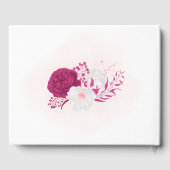 romantische fuchsia white bloemen botanische bruil gastenboek (Achterkant)