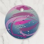 Romantische Fuchsia & Zach Roze Kwaststreek Bedankjes Labels (Achterkant)