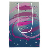 Romantische Fuchsia & Zachroze Penseelstreek Medium Cadeauzakje (Achterkant)