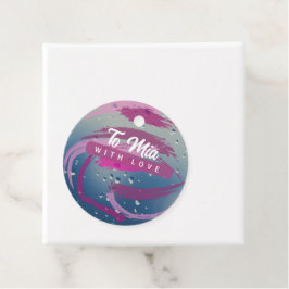 Romantische Fuchsia & Zacht Roze Kwaststreek  Bedankjes Labels