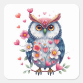 Romantische Fun Owl Stickers (Voorkant)