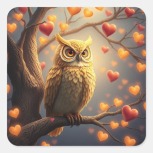 Romantische Fun Owl Stickers