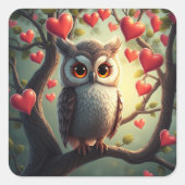 Romantische Fun Owl Stickers (Voorkant)