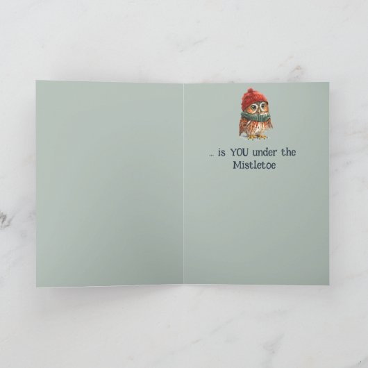 Romantische Fun Uil Ik wil voor Kerstmis is JIJ Kaart (Binnen)