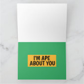 ROMANTISCHE FUNNY GORILLA APE-WENSKAARTEN KAART (Binnen)