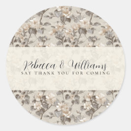 Romantische Gardenia's Accent Retro Bruiloft Ronde Sticker