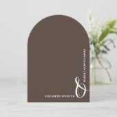 Romantische Gebogen Chocolade Bruiloft Kaart (Staand voorkant)