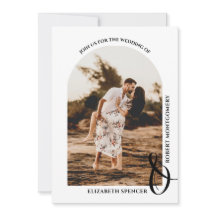 Romantische Gebogen Foto Zwarte en Witte Trouwdag