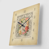 Romantische geculpte Rozen Vierkante Klok (Hoek)