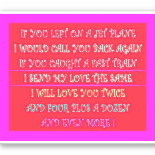 Romantische gedichten kunst voor uw geliefde sticker (Voorkant)