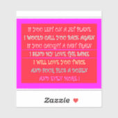 Romantische gedichten kunst voor uw geliefde sticker (Vel)