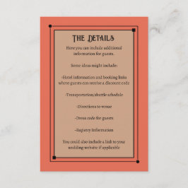 Romantische  geïnspireerde gedempte koraal bruilof informatiekaartje