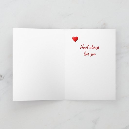 Romantische Gekke Waterverf Wolf Valentijn houdt v Feestdagen Kaart (Binnen)