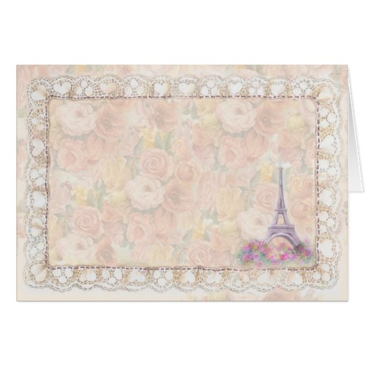 Romantische gekleurde Rozen Eiffeltoren (Voorkant Horizontaal)