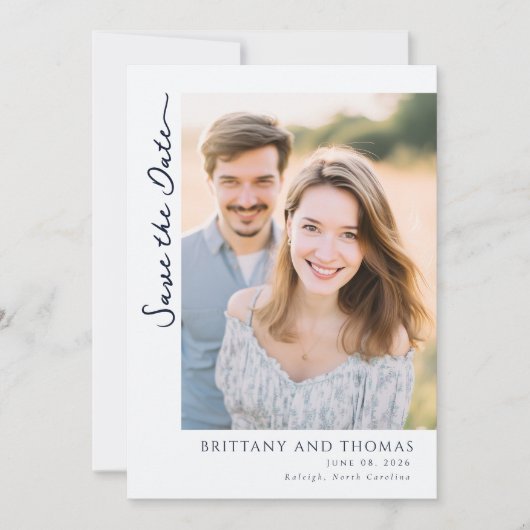 Romantische Gele Bloem Foto Save The Date (Voorkant)
