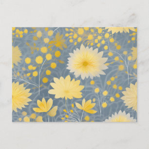 Romantische gele chrysant bloemblaadjes briefkaart
