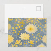 Romantische gele chrysant bloemblaadjes briefkaart (Voorkant / Achterkant)