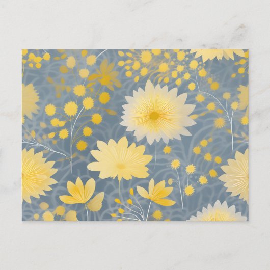 Romantische gele chrysant bloemblaadjes briefkaart (Voorkant)