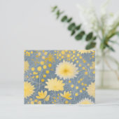 Romantische gele chrysant bloemblaadjes briefkaart (Staand voorkant)