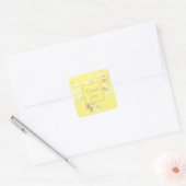 Romantische gele gouden bladeren vierkante sticker (Envelop)