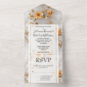Romantische gele rozen all in one uitnodiging (Binnen)