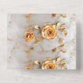 Romantische gele rozen all in one uitnodiging (Achterkant)