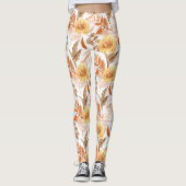 Romantische gele rozen bloemenVintage Leggings (Voorkant)