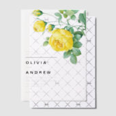 Romantische gele rozen Botanische bruiloft Vellum Uitnodigingen (Offset (Uitnodiging))