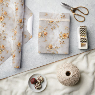 Romantische gele rozen cadeaupapier