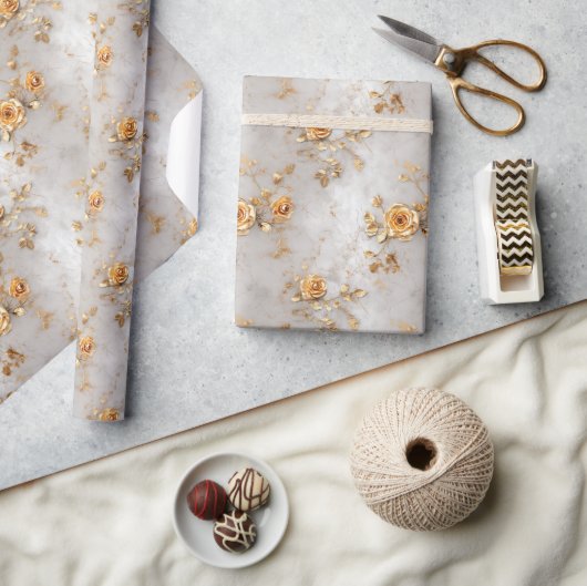 Romantische gele rozen cadeaupapier (Crafts)