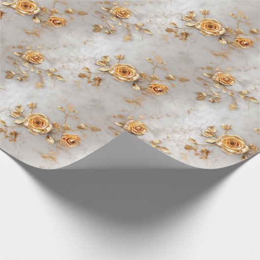 Romantische gele rozen cadeaupapier (Hoek)